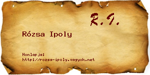 Rózsa Ipoly névjegykártya